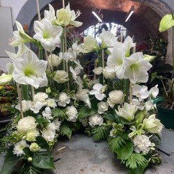 Devant de tombe blanc